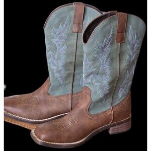 SheSole Women's Cowboy Boots Square Toe Wide Calf Cowgirl Fashion sz 40